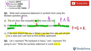 📚 Write a compound statement in symbolic form