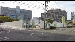 Construction Site of Okayama’s New City Office Building behind an Existing One