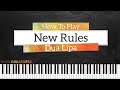 How To Play New Rules By Dua Lipa On Piano - Piano Tutorial (Free Tutorial)