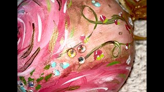 Hand Painted Shabby Chic Rose Ornament Tutorial