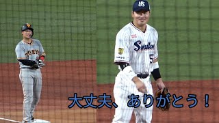 「大丈夫、ありがとう！」村上宗隆、巨人増田陸に体調を気遣われ…（昨日特例で抹消も本日復帰！）2022年8月7日 ヤクルト