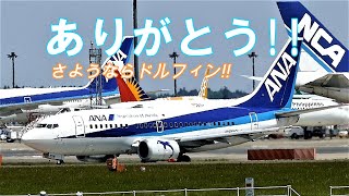 【 ANA 全日空 お疲れ様♪ スーパードルフィン ★ ありがとう さようなら 】ANA Boeing 737-500 Super Dolphin Thank you \u0026 Good Bye