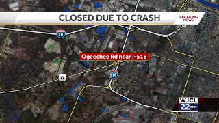 I-16 eastbound closed from crash caused by ice