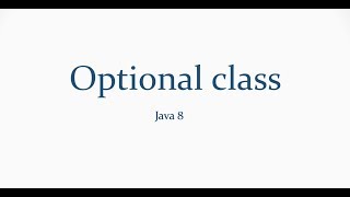 Optional in details- java8
