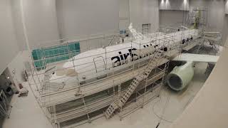 Timelapse of the special airBaltic Airbus A220-300 livery honoring Latvia’s 100th anniversary