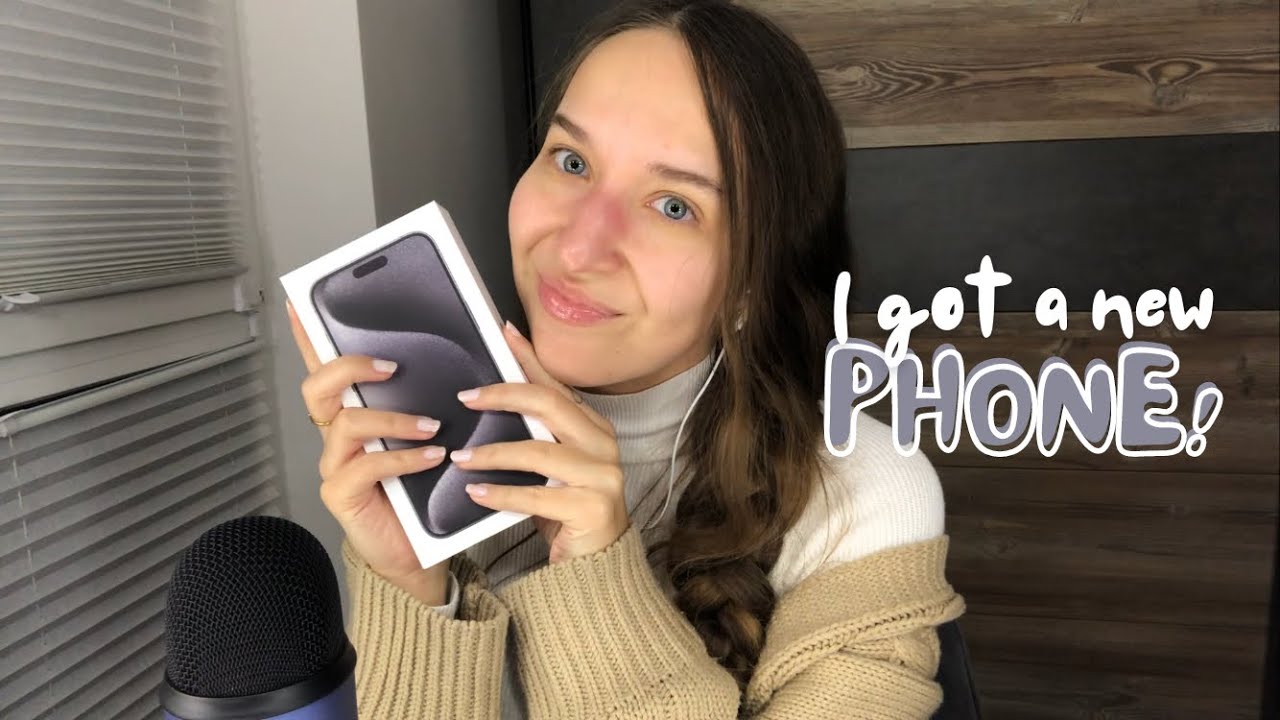 ASMR IPhone 15 Pro Max Unboxing 📱🖤 (tapping, Scratching, Crisp Whisper ...