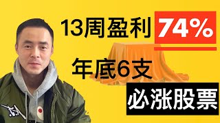 年底6支必涨股票｜美股实盘｜13周盈利74%