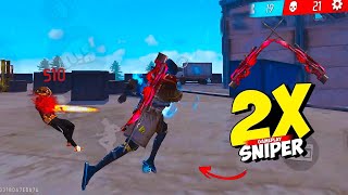 2x Sniper On Fire🔥 Op Duo vs Squad Gameplay 👽 DPI x 100000 ? - Garena Free Fire