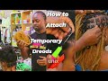 Perfect & Detailed Way to Install Coloured Temporary Dreads On Long Hair .