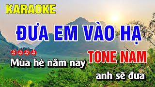 Đưa Em Vào Hạ Karaoke Tone Nam Nhạc Sống Dễ Hát | Nguyễn Linh
