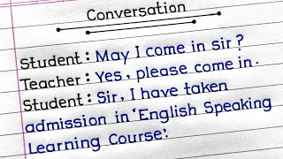 Conversation In English | Conversation Between Teacher And Student In English |