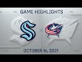 NHL Highlights | Kraken vs. Blue Jackets - Oct. 16, 2021