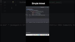 💻 Simple Interest Program in Java | Beginners Tutorial#java#coding
