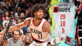 Shaedon Sharpe Highlights | 29 PTS | Portland Trail Blazers vs. Cleveland Cavaliers