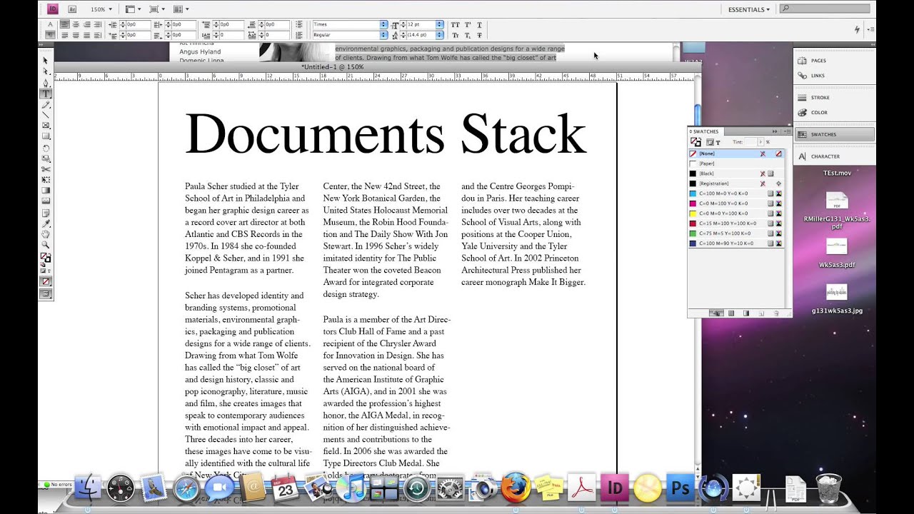 Indesign Publication Design Biography Layout Youtube