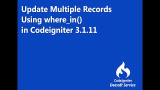 update multiple record in codeigniter