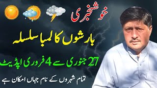 New spell of Rains | January 27 to February 4 weather report | Pk mix weather