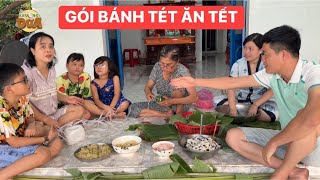 Cả nhà gói bánh tét ăn Tết, cười bể bụng với đòn bánh tét xấu nhất thế giới của Khương Dừa