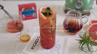 스타벅스 자몽 허니 블랙티 Grapefruit honey black tea recipe 홈카페 레시피