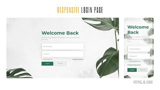 How to make a responsive login page | HTML \u0026 CSS