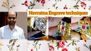 Navratna Ring Engrave techniques, blue sapphire, #shorts #viral in English