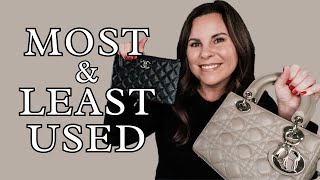 MOST \u0026 LEAST USED LUXURY BAGS - CHANEL, LOUIS VUITTON, SAINT LAURENT, DIOR, CELINE