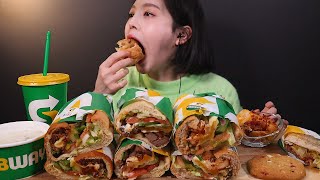 ENG SUB)Subway's TRIPPLE Cheese Sandwich Potato Soup MUKBANG ASMR Korean Eating Show