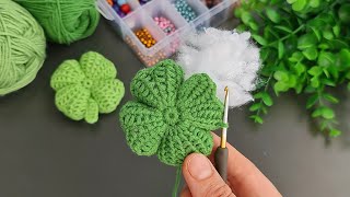 Make MONEY with This SUPER EASY Crochet 4 Leaf Clover Keychain! 🍀 Sell and give as a gift.