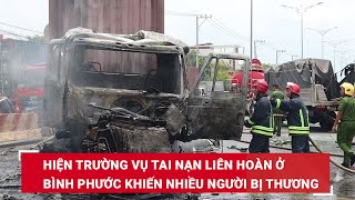 Hiện trường vụ tai nạn liên hoàn ở Bình Phước khiến nhiều người bị thương| Báo Lao Động