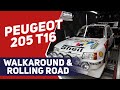 Peugeot 205 T16 on the rolling road.