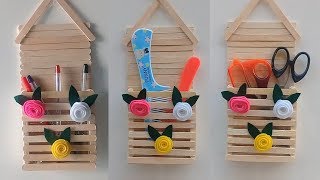 Ide Kreatif dari Stik Es Krim || Tempat Pensil Serbaguna || DIY Pencil Holder