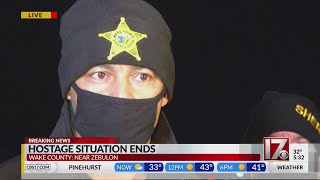 Maj. Hicks with Wake County Sheriff's Office speaks about hostage situation