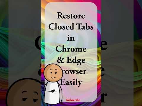 Restore Closed Tabs in Chrome & Edge #browsertips #chrome #edgebrowser #tricks