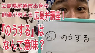 広島弁で『のうする』は、なんて意味？