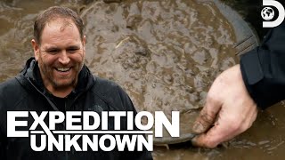 Parker Schnabel Joins Josh Gates to Pan for Gold | Expedition Unknown | Discovery