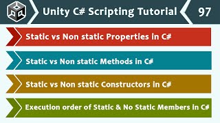 Static & Non-Static Properties, Methods & Constructors - Unity C# Scripting Tutorial 97 🚀