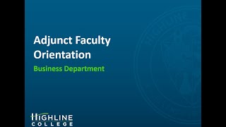 Business Adjunct Faculty Orientation