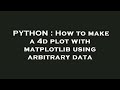 PYTHON : How to make a 4d plot with matplotlib using arbitrary data