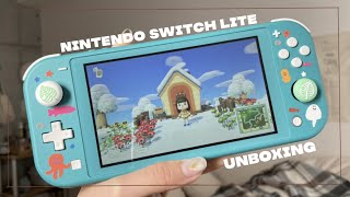 turquoise nintendo switch lite unboxing🐠あつ森始めました🌳