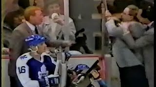 Detroit Red Wings vs Toronto Maple Leafs Mini-Brawl 1990 \u0026 Jacques Demers wants Doug Carpenter