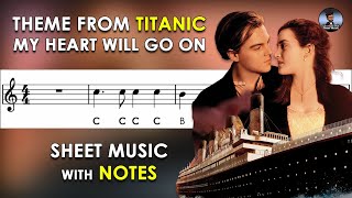 My Heart Will Go On | Sheet Music with Easy Notes for Recorder, Violin + Piano Backing Track