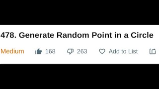 LeetCode 478 - Generate Random Point In Circle