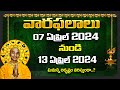 Weekly RasiPhalalu April 07th To April 13th 2024 | Weekly Horoscope APRIL Bhakthi Samacharam