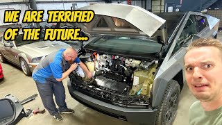 TEARING APART my Tesla Cybertruck made my mechanic want to RETIRE!!! And we foun