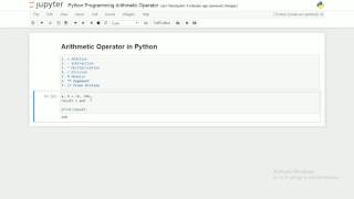 Python Programming Part 6 Arithmetic Operators in Python