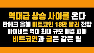 역대급 상승 사이클 온다 반에크, 올해 비트코인 18만 달러 전망