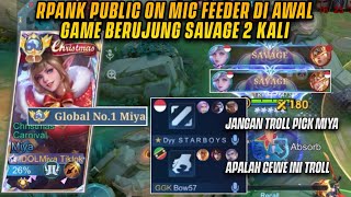 PRANK PUBLIC ON MIC MATI DIAWAL GAME BERUJUNG SAVAGE 2 KALI! | MLBB