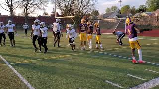 PIAA Spring Football... MLK receiver hauls in pass, for 15 yard TD reception vs Goretti. 4.23.2021