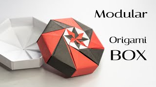 Modular Origami BOX. How to Make a Paper Box. Origami Octagonal Box.