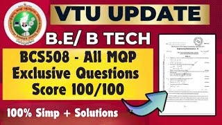 BCS508 All Previous Year Model Question paper score 100/100 #importantquestions #vtu #viralvideo